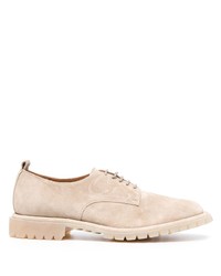 hellbeige klobige Wildleder Derby Schuhe