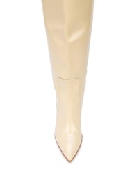 hellbeige kniehohe Stiefel aus Leder von Jill Stuart