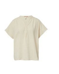 hellbeige Kurzarmbluse von QS