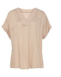 hellbeige Kurzarmbluse von VIVANCE