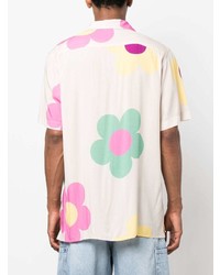 hellbeige Kurzarmhemd mit Blumenmuster von OAS Company