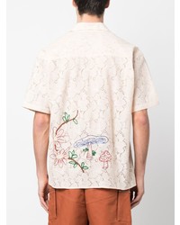 hellbeige Kurzarmhemd mit Blumenmuster von Andersson Bell
