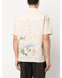 hellbeige Kurzarmhemd mit Blumenmuster von Andersson Bell
