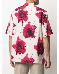 hellbeige Kurzarmhemd mit Blumenmuster von Paul Smith