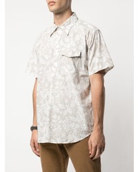 hellbeige Kurzarmhemd mit Blumenmuster von Engineered Garments