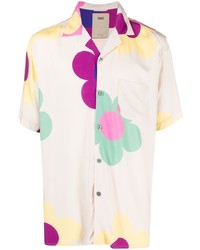 hellbeige Kurzarmhemd mit Blumenmuster von OAS Company