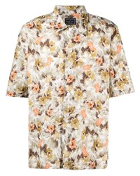 hellbeige Kurzarmhemd mit Blumenmuster von Orian