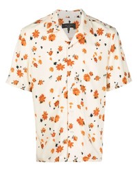 hellbeige Kurzarmhemd mit Blumenmuster von rag & bone