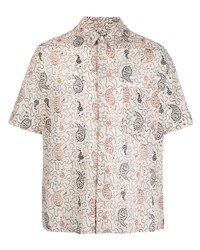 hellbeige Kurzarmhemd mit Paisley-Muster von Isabel Marant