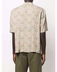 hellbeige Kurzarmhemd mit Paisley-Muster von President’S