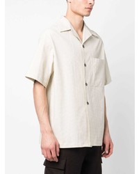 hellbeige Kurzarmhemd mit Vichy-Muster von Hevo