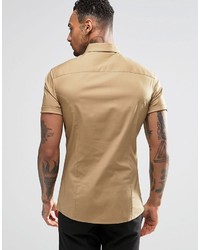 hellbeige Kurzarmhemd von Asos