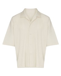 hellbeige Kurzarmhemd von Homme Plissé Issey Miyake