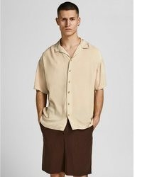 hellbeige Kurzarmhemd von Jack & Jones