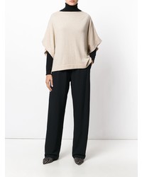 hellbeige Kurzarmpullover von Agnona