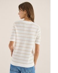 hellbeige Kurzarmpullover von Cecil