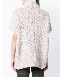 hellbeige Kurzarmpullover von Lorena Antoniazzi