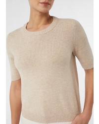 hellbeige Kurzarmpullover von Comma