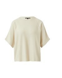 hellbeige Kurzarmpullover von Comma