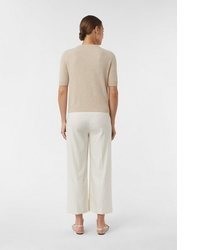 hellbeige Kurzarmpullover von Comma