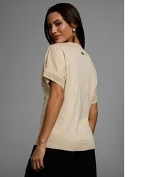 hellbeige Kurzarmpullover von Laura Scott