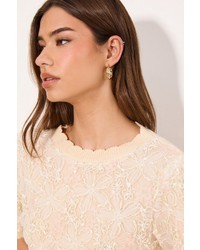 hellbeige Kurzarmpullover von Lipsy