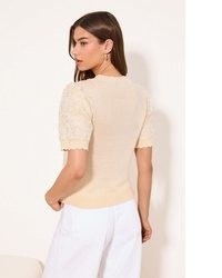 hellbeige Kurzarmpullover von Lipsy