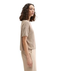 hellbeige Kurzarmpullover von Marc O'Polo