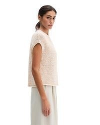 hellbeige Kurzarmpullover von Marc O'Polo