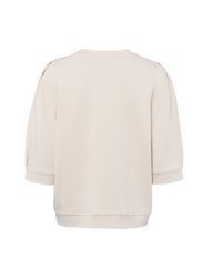 hellbeige Kurzarmpullover von Marie Lund