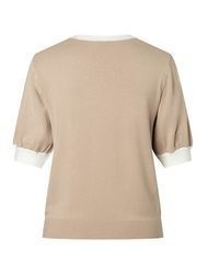 hellbeige Kurzarmpullover von More & More