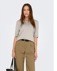 hellbeige Kurzarmpullover von Only