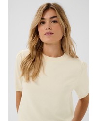 hellbeige Kurzarmpullover von Saint Tropez