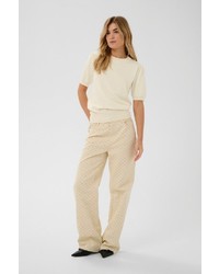 hellbeige Kurzarmpullover von Saint Tropez