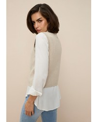 hellbeige Kurzarmpullover von Tamaris