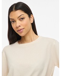 hellbeige Kurzarmpullover von Vila