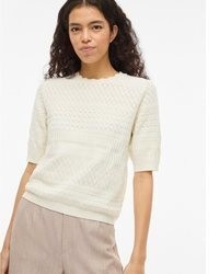 hellbeige Kurzarmpullover von Vila