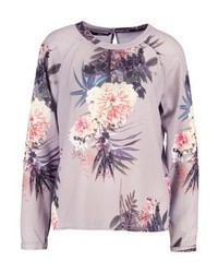 hellbeige Langarmbluse mit Blumenmuster von Only