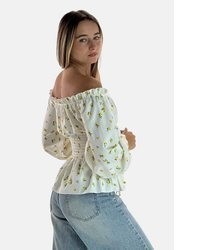 hellbeige Langarmbluse von Elara