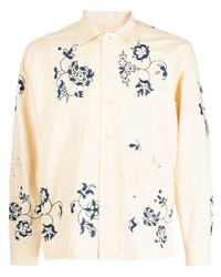 hellbeige Langarmhemd mit Blumenmuster von Bode