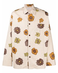 hellbeige Langarmhemd mit Blumenmuster von Cmmn Swdn