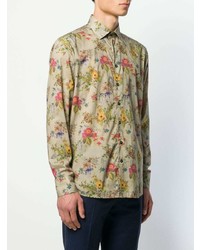 hellbeige Langarmhemd mit Blumenmuster von Etro