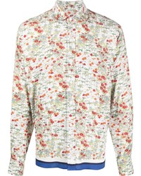 hellbeige Langarmhemd mit Blumenmuster von Orlebar Brown
