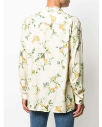 hellbeige Langarmhemd mit Blumenmuster von Acne Studios