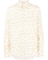 hellbeige Langarmhemd mit Blumenmuster von Sandro