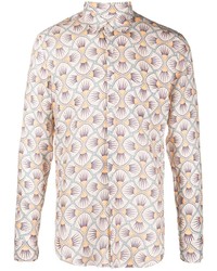 hellbeige Langarmhemd mit geometrischem Muster von PENINSULA SWIMWEA