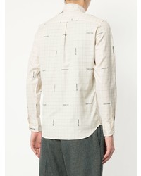 hellbeige Langarmhemd mit Karomuster von MAISON KITSUNÉ