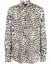 hellbeige Langarmhemd mit Leopardenmuster von Just Cavalli