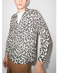 hellbeige Langarmhemd mit Leopardenmuster von Wacko Maria
