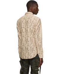 hellbeige Langarmhemd mit Paisley-Muster von Amiri